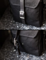 Black Crossbody Bag - Silver Metal and Magnet