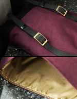 Burgundy Minimalist Backpack - Gold Metal and Lining