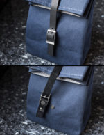 Navy Blue Lunch Bag - Silver Rivets - Silver Buckle