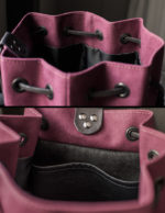 Burgundy Bucket Backpack - Gunmetal Hardware - Black Lining