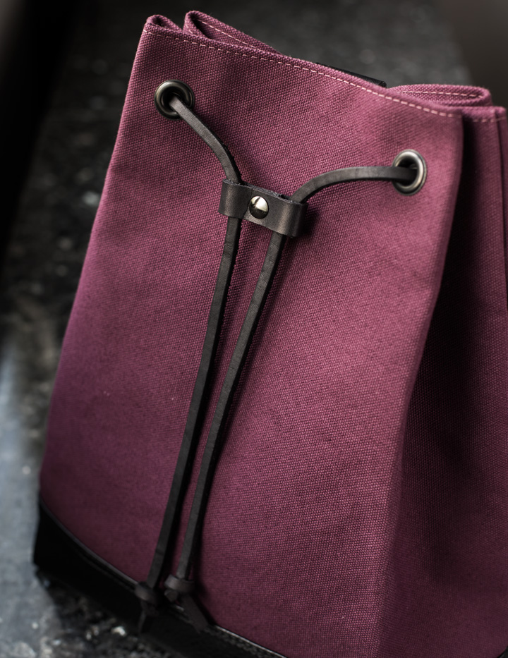 Burgundy Bucket Backpack - Gunmetal Hardware