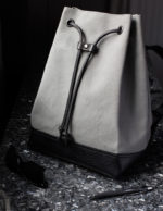 Gray Bucket Backpack - Gunmetal Hardware