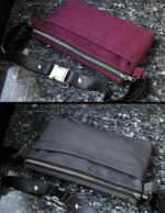 Burgundy and Dark Gray Fanny Pack