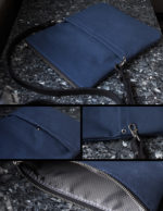 Navy Blue Canvas - Silver Lining & Metal