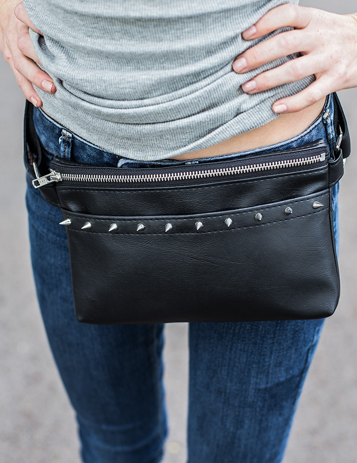 Studded Fanny Pack Silver
