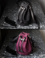 Small Black & Burgundy Bucket Bag