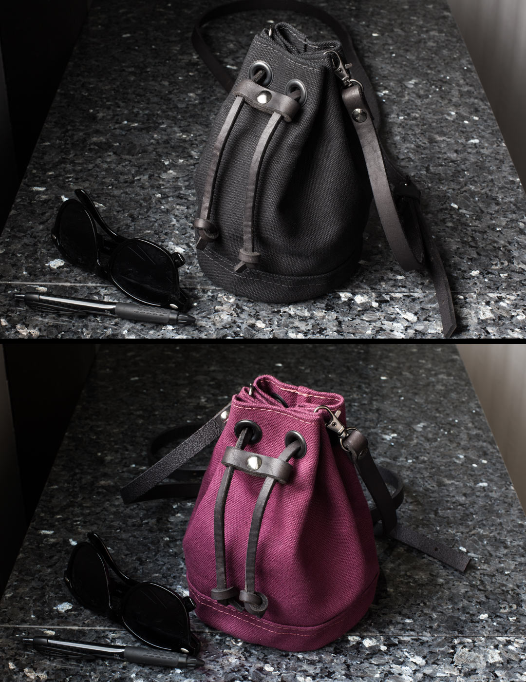 burgundy bucket bag