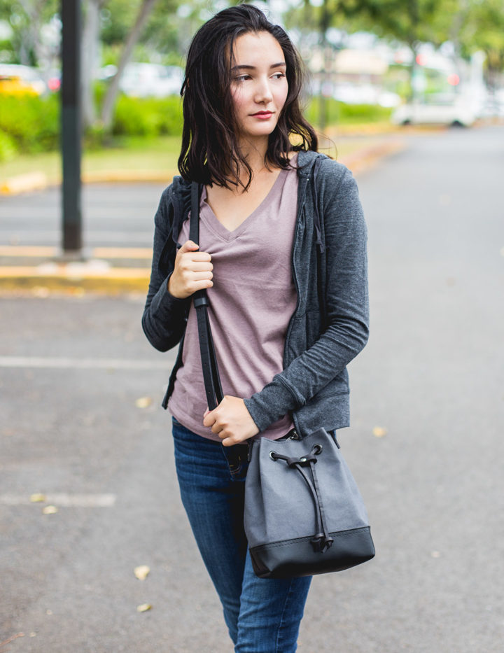 Dark Gray Bucket Purse