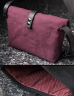 Burgundy & Black Crossbody Bag - Gun Metal Hardware - Burgundy Lining