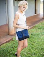 Navy Blue Purse - Silver Buckles