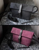 Black & Burgundy Crossbody Bag - Gun Metal Buckles